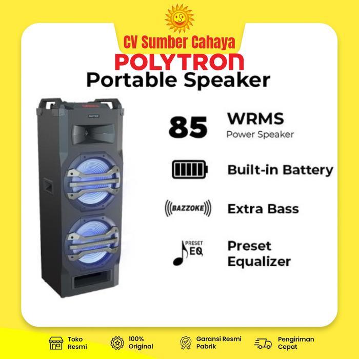 Polytron Speaker Portable Free 2 Mic Wireless PTS 12KF25 PTS12KF25