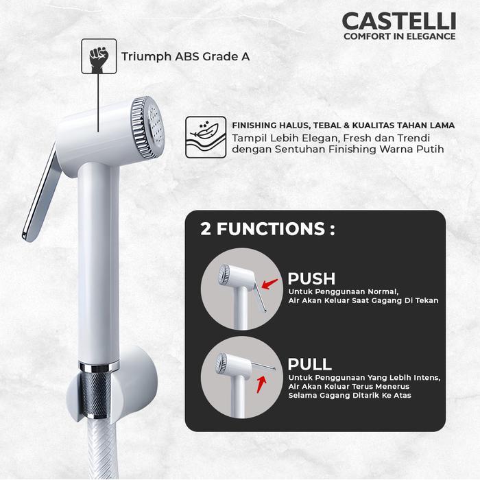 Eixo - Jet Shower Castelli Shower Jet Bidet Kloset White Chrome Black Gray - 1070111