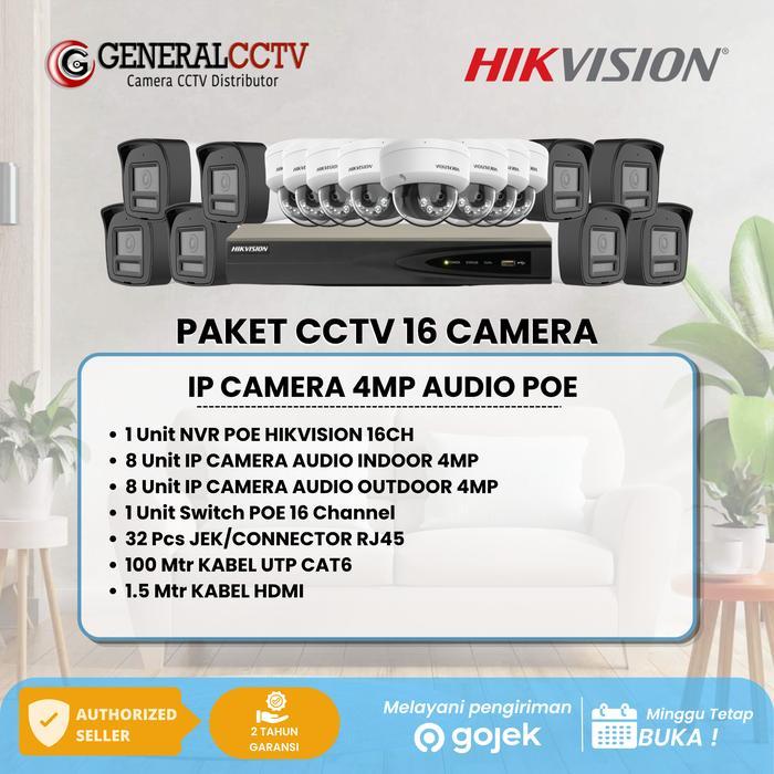 PAKET 16 IP KAMERA HIKVISION 4MP AUDIO KAMERA FULLHD