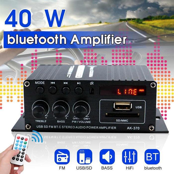 Power Amplifier 12V 40W Audio Bluetooth Mobil Car Audio Ak370