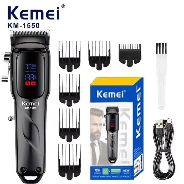 Terbaru CodKemei Alat Cukur Rambut Elektrik Hair Clipper Kemei Km-1550 / Km-1550 Alat Pencukur Kumis