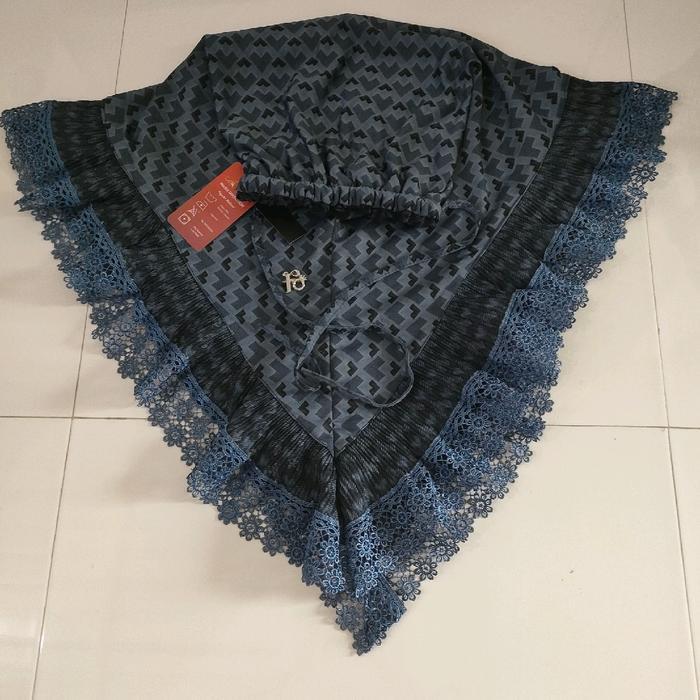 HIJAB FO OLIVIA KERUT DAHI RENDA CANTIK - denim