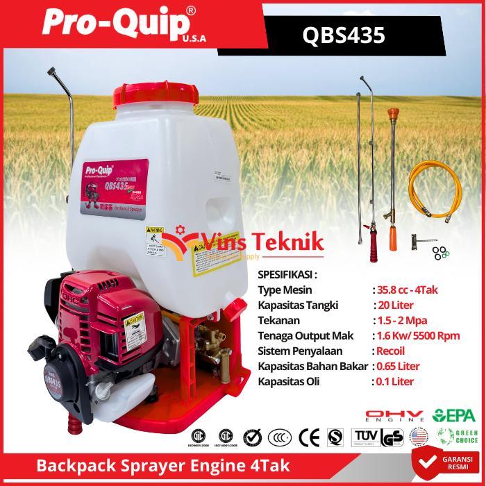 ProQuip QBS435 QBS 435 Mesin Penyemprot Hama Elektrik Sprayer Gendong Backpack Sprayer Bensin Engine