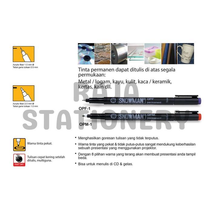 " Snowman Permanent Marker OPF OPM / Spidol Permanen Snowman OPM OPF OHP