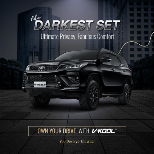 VKOOL Kaca Film Full Set VK30 + X05 X05 TOYOTA FORTUNER VRZ >2016 | Darkest Set
