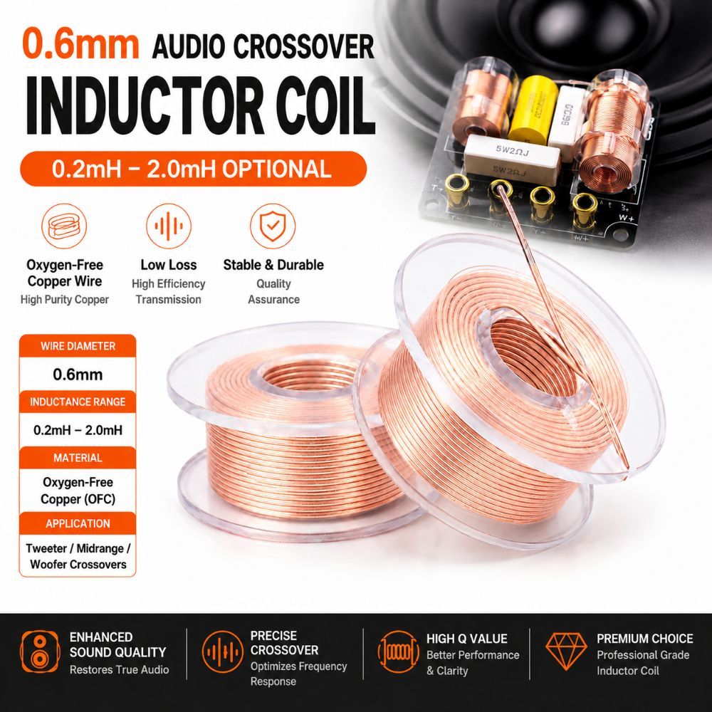 Durable 0.6mm Speaker Crossover Inductor Coil 0.2mh-2.0mh Copper Inductor Coil Frequency Coil