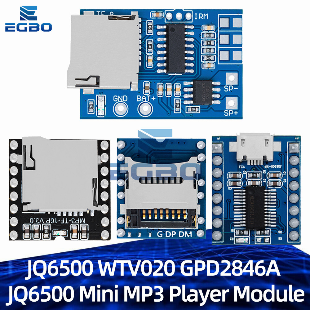 JQ6500 WTV020 GPD2846A JQ6500 MP3 Player Module TF Card MP3 Sound Module Voice Module For