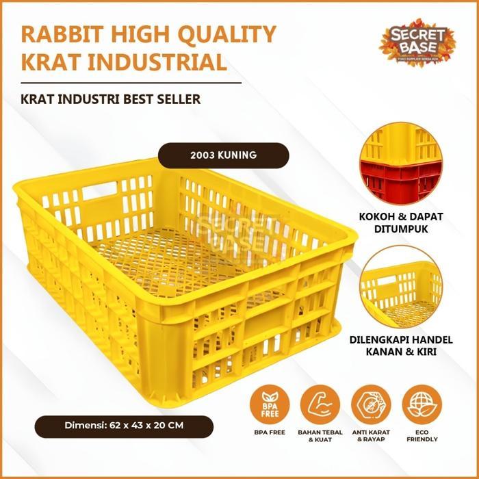 Rabbit High Quality Krat Industrial - Keranjang Serbaguna / Krat Industri Tebal / Keranjang Buah