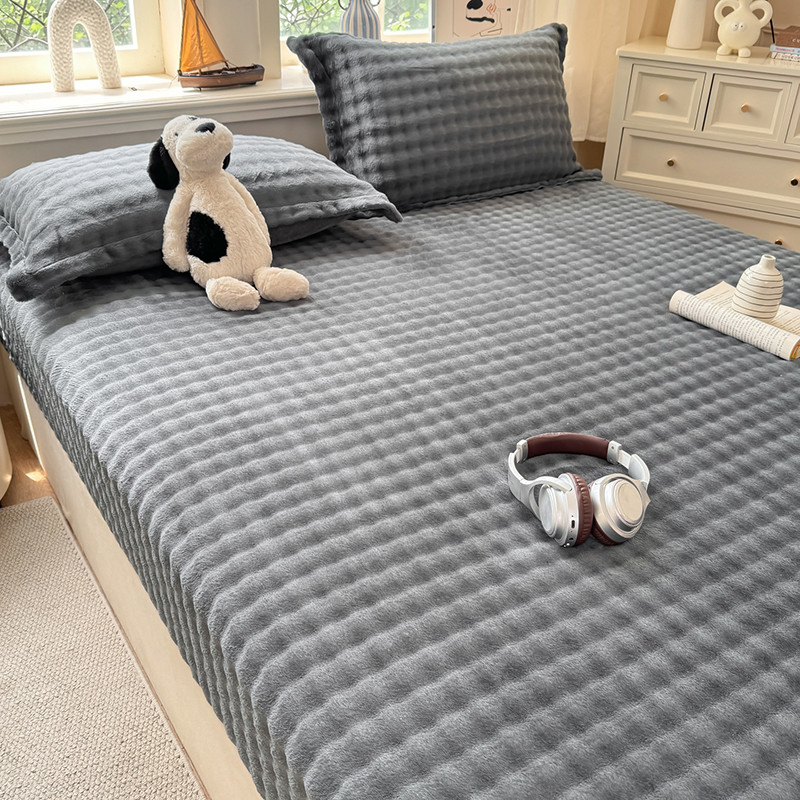 1pc Thickened Mattress Protector Quilted Bed Sheet Plush Single/Queen/King Size Flannel Mattress