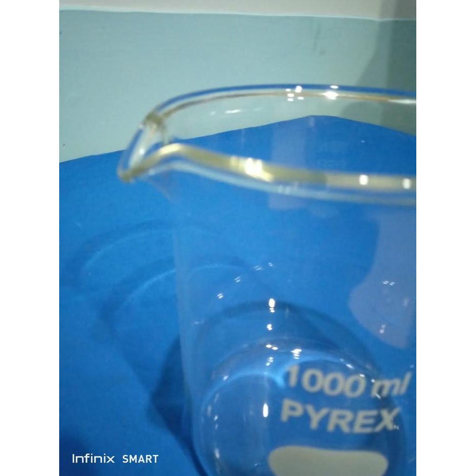 Beaker Glass / Gelas Kimia / Gelas Piala Kap 1000 Ml, Pyrex Cina, Borosilicate