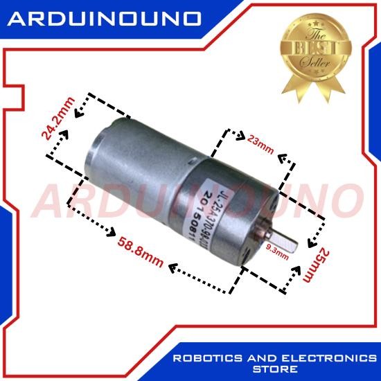 DC Motor Gearbox 6-12V 60-120rpm Metal Gear Box 25GA370 D shaft 4mm
