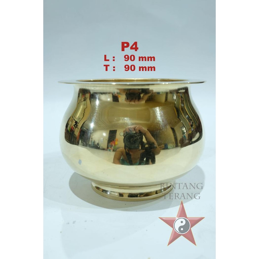 Tempat Bakar Dupa Hiolo P4 Polos Kuningan