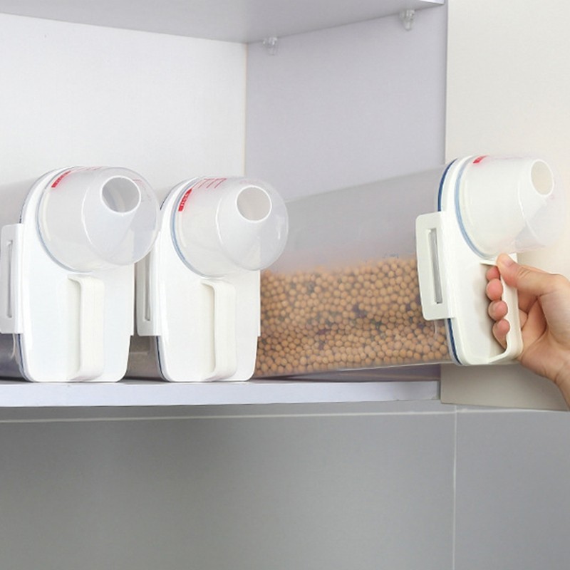 2KG Food Storage Bucket Dispenser Large Capacity Space-saving Rice Storage Container Food-grade PP P