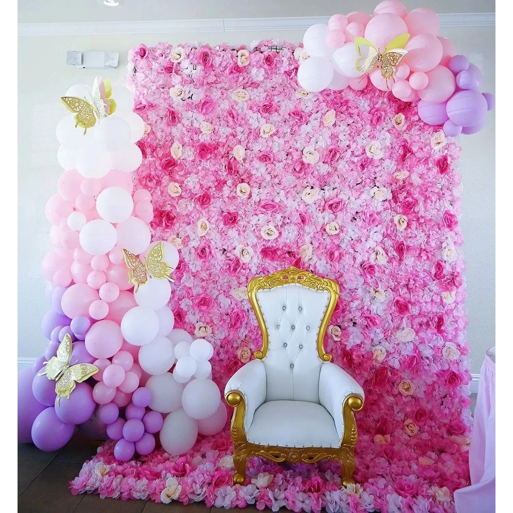 3D Rose Flower Background Artificial Silk Rose Wall Party Wedding Backdrop Bridal Shower Home Decor 