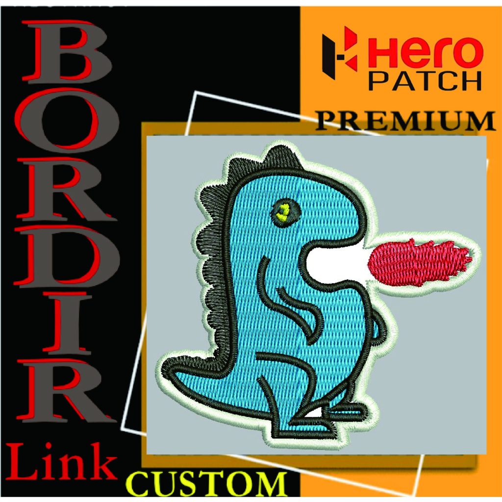 DINOSAURUS SEMBUR API KARTUN PATCH BORDIR LOGO/EMBLEM | HP-118