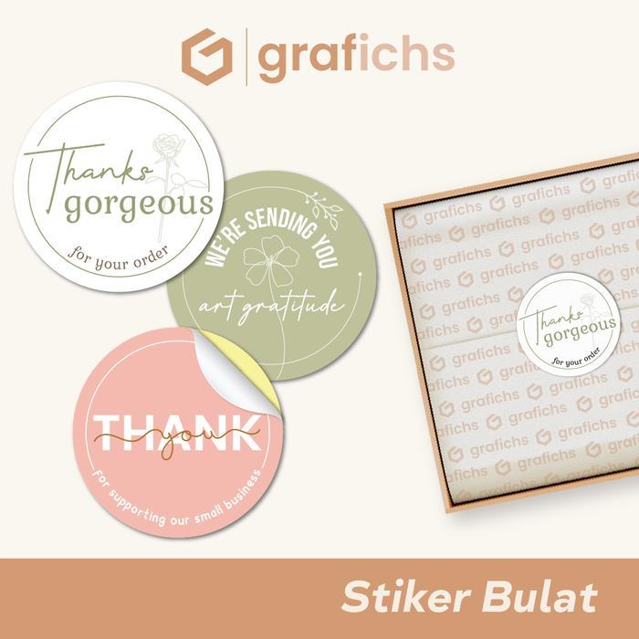 [8-54 pcs] Stiker Bulat Label Olshop Custom Free Desain Template by Grafichs