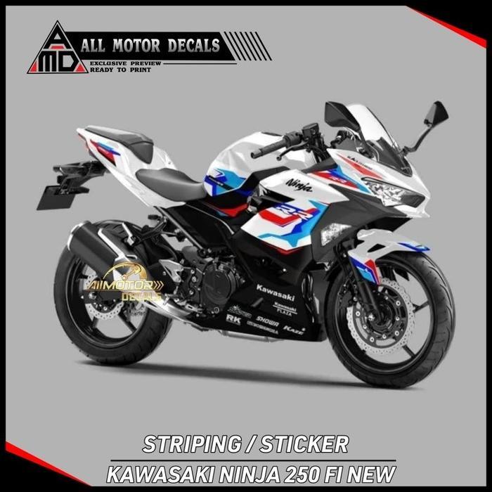 Striping Ninja 250 Fi New 2018 Sampai Sekarang Livery Bmw Tri Color / Sticker Kawasaki Ninja Fi 250
