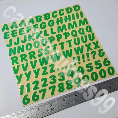 Ready Sticker Cutting Huruf Alphabet Abjad Hijau Font Besar Stiker Reflektif
