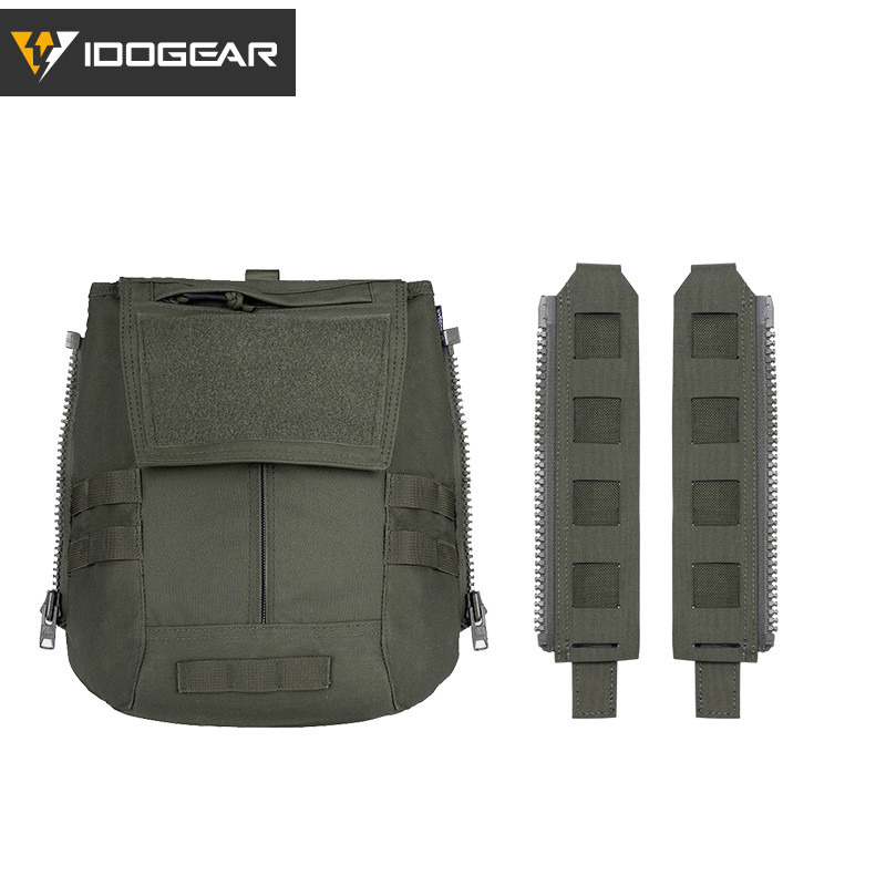 IDOGEAR Tactical Panel Zip on Pouch Backpack Plate Carrier Bag for CPC AVS JPC2.0 Vest With