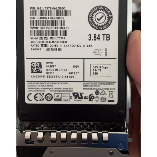 PROMO HARI INI  For PM1643 0X8F87 MZ-ILT3T8A 3.84TB SSD SAS 12G Solid State Drive CIVQ7 BEST SELLER