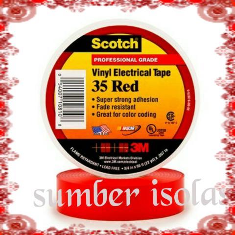 3M Isolasi 35/Scotch 35 Vinyl Electrical Tape Red Gratisongkir