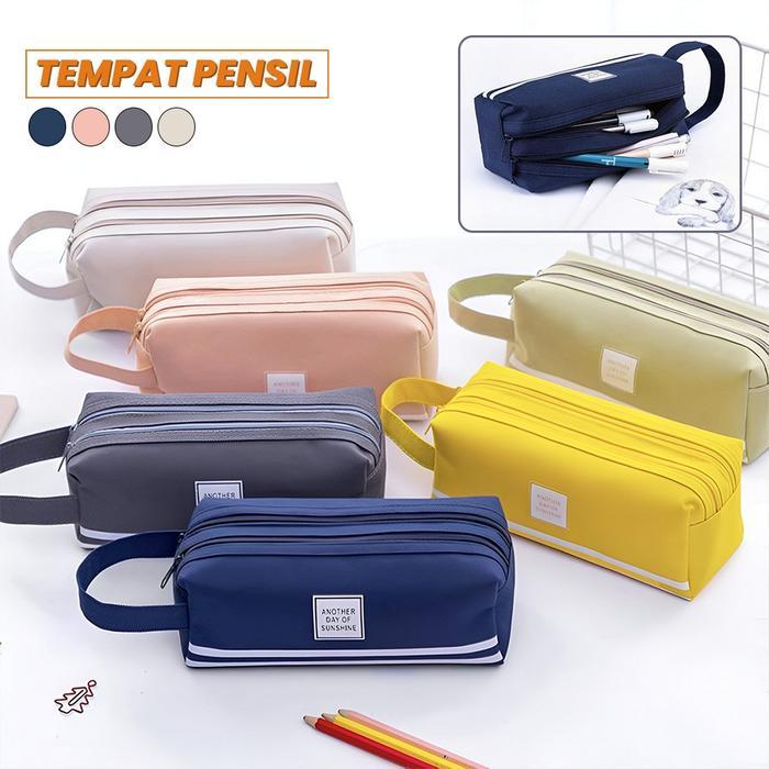 [COD] Tseloop A80 Tempat Alat Tulis Perlengkapan Sekolah 2 Sisi Dompet Pensi