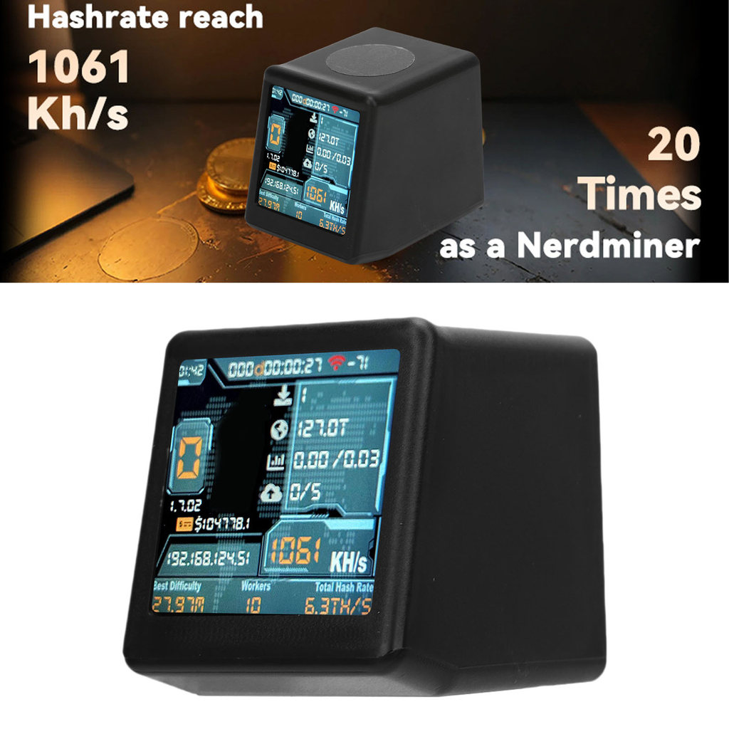 BARU Bitcoin  Lottery Miner 1060KH/s Hashrate USB BTC Miner Machine with 1.54 Inch Display for Bitco