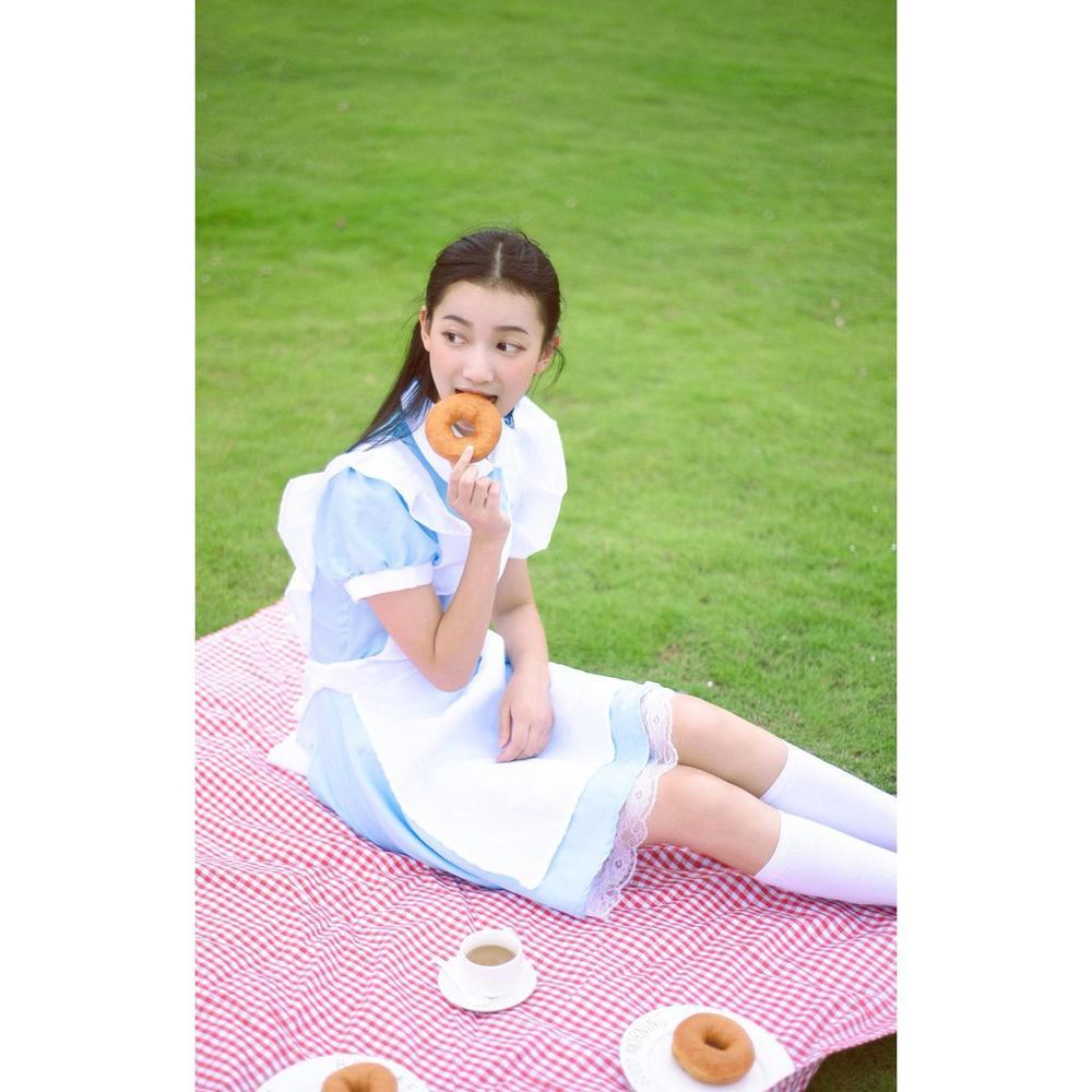 CC-118 kostum alice maid ciel phantomhive blue cosplay costume