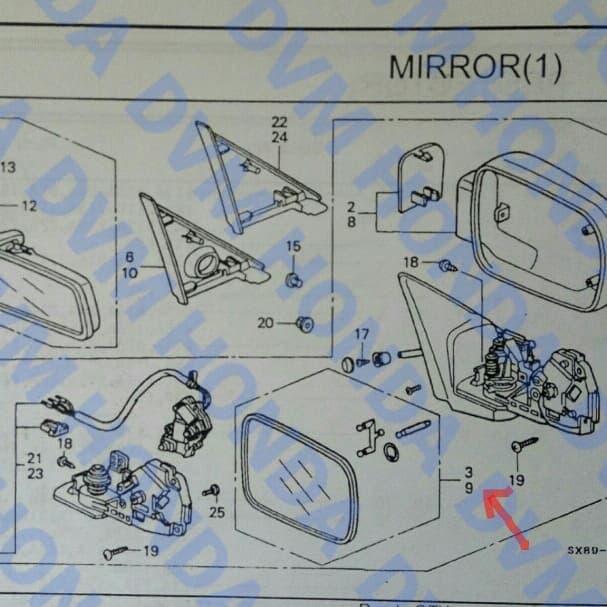 Kaca Spion Kiri Original City Vtec Gd/Jazz Vtec Gd