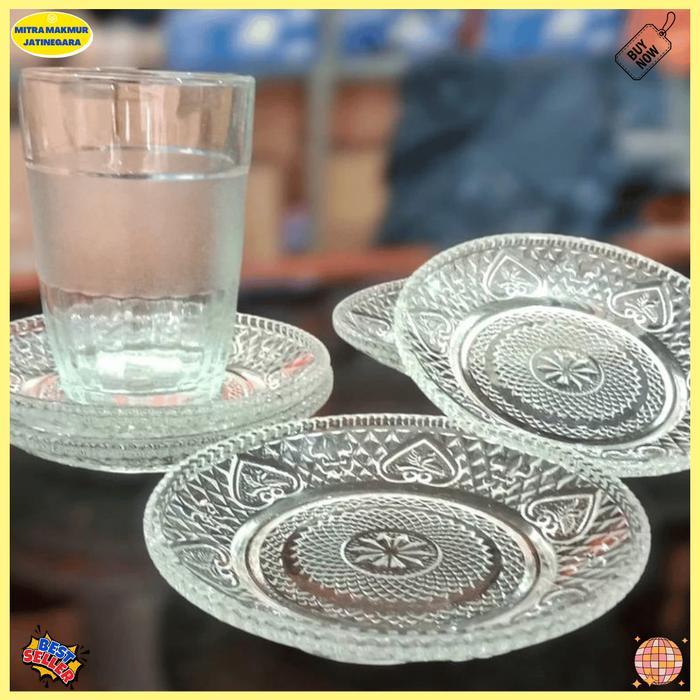 MURAH 12pcs Tatakan Gelas Motif / Tatakan Gelas Beling/ Tatakan Gelas Kaca/ Tatakan Gelas MOTIF