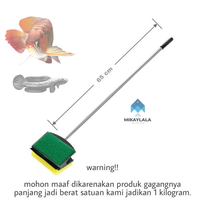 SCRAPER PANJANG STAINLESS PEMBERSIH LUMUT KACA AQUARIUM