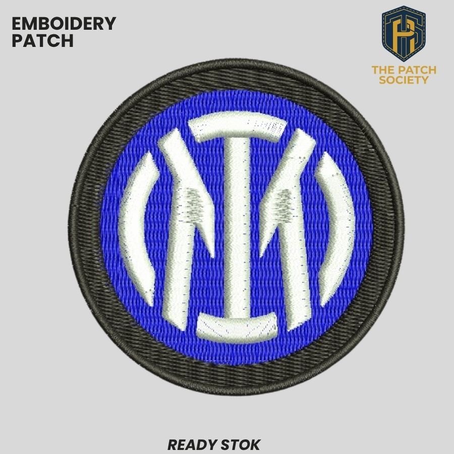 PATCH BORDIR LOGO INTER MILAN FC AKSESORIS EMBLEM UK STANDAR EMBROIDERY | SOCIETY-104