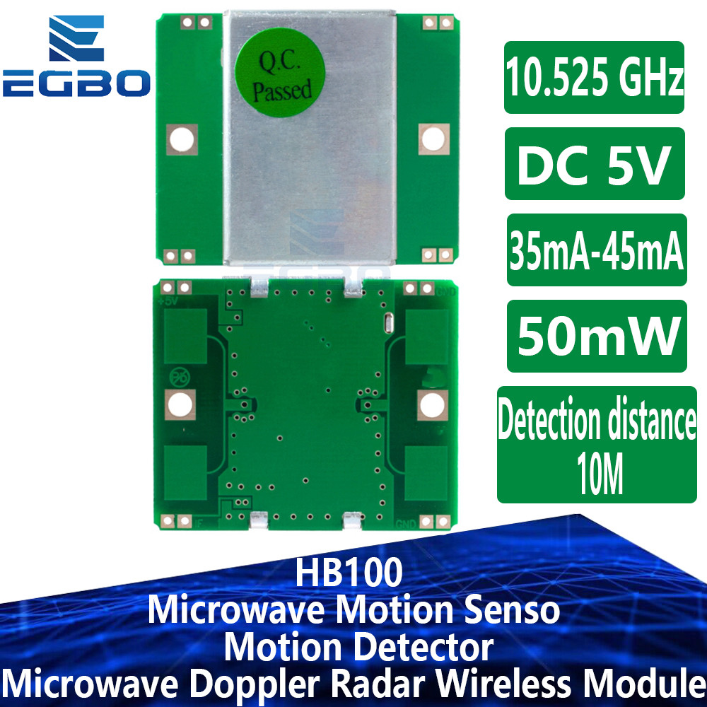 1~10PCS EGBO Microwave Doppler Radar Wireless Module Motion Sensor HB100, Microwave Motion Sensor,