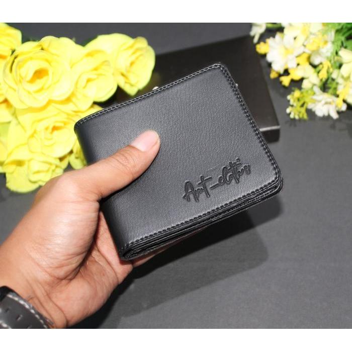 //Promo 2022/Dompet pria semi kulit//keren Hitam Uang