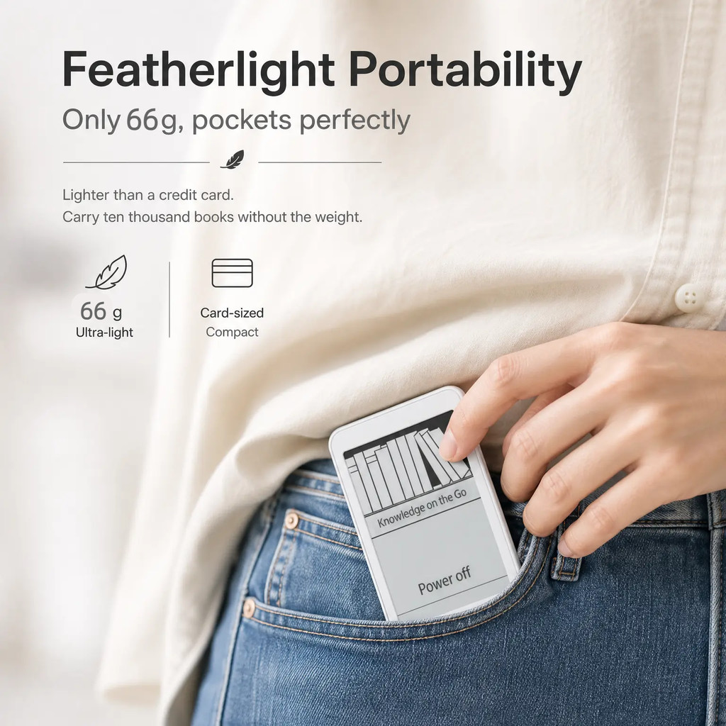 NEW Kaiconn Magnetic Pocket Library Mini E-Ink E-Reader Portable Electronic Book Reader For Mobile