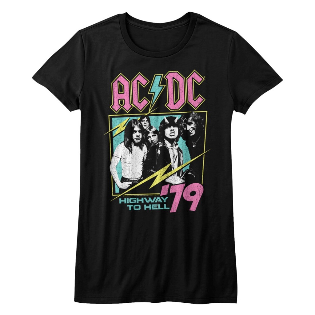 Kaos Oversize Rocker AC/DC 1979 Remaja, Lengan Pendek, Original Murah