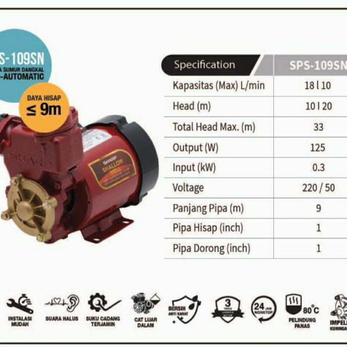 Pompa Air Sharp Sps 109Sn
