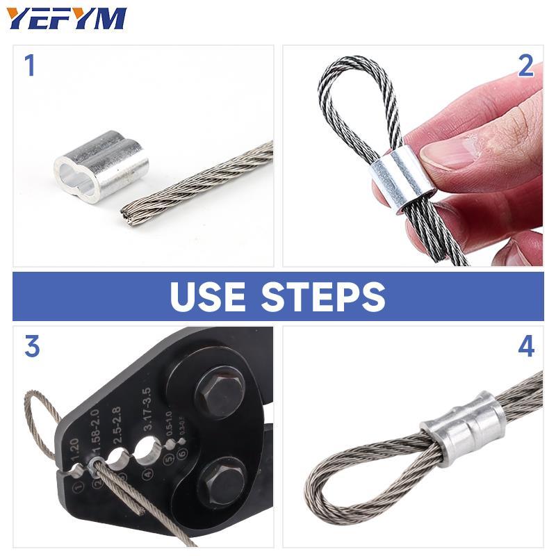 Wire Rope rimping Tool For Aluminum OvalDouble Sleeves, rimping Loop sleeve 0.15mm able rimper YEJ
