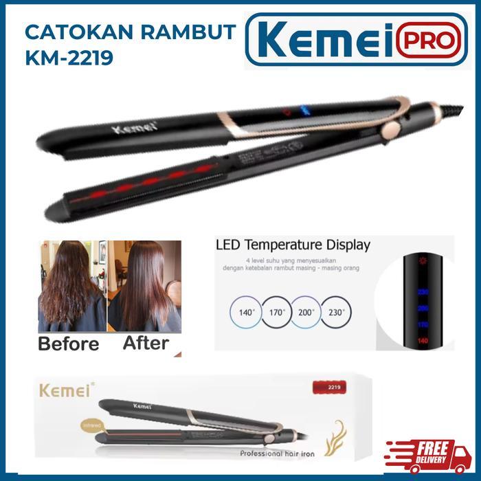KEMEI 2219 Alat Catokan Rambut Kemei KM2219 Catok Premium 2 in 1 Curly Bond KM 2219 KM-2219