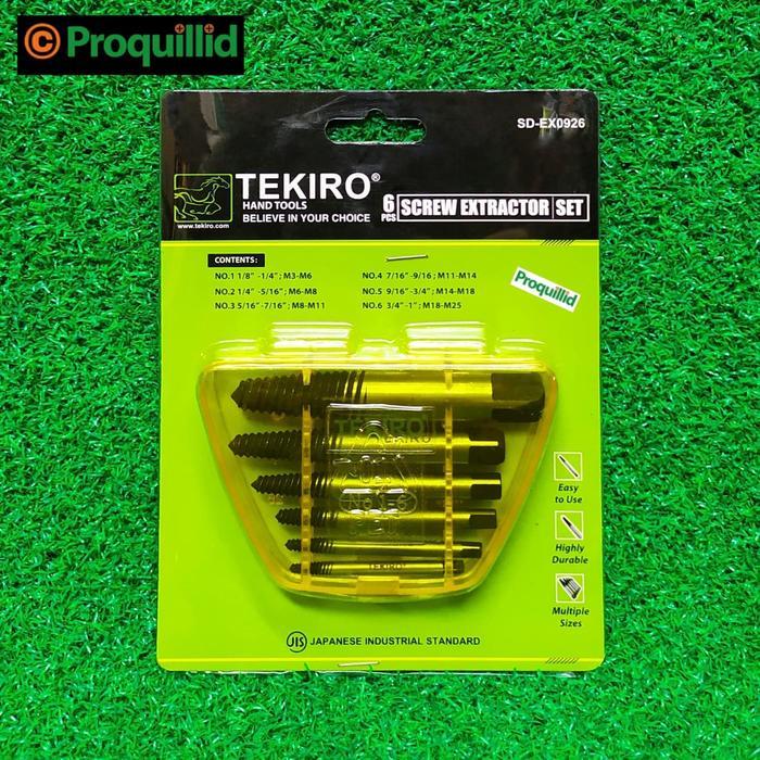 Hand Tap Ulir Balik Drat Kiri Baut Patah Screw Extractors Set Tekiro