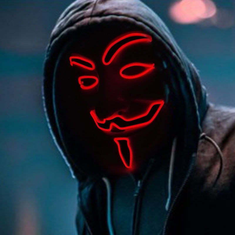 Halloween Led Light Up Mask Sary V for Vendetta Mask glowing haunted house Masks Halloween Gift