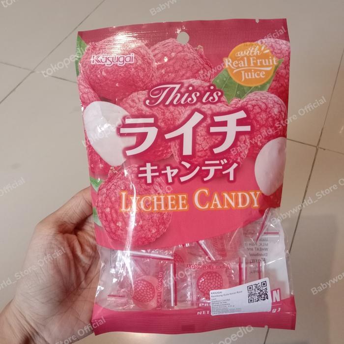 KASUGAI CANDY LYCHEE PERMEN RASA BUAH LYCHEE IMPORT 115GR