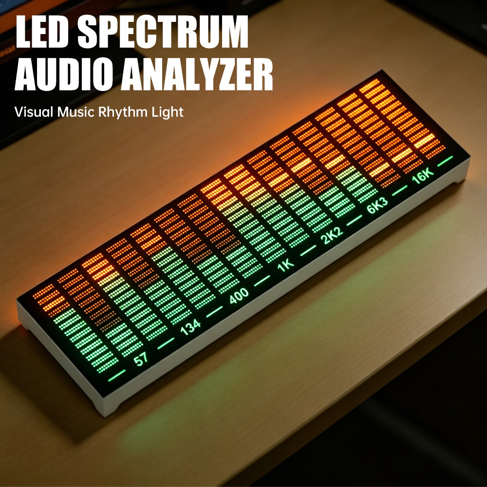 MULTI-MODE VOICE CONTROL MUSIC SPECTRUM LED PICKUP RHYTHM ANALYZER LIGHT DISPLAY AUDIO LEVEL