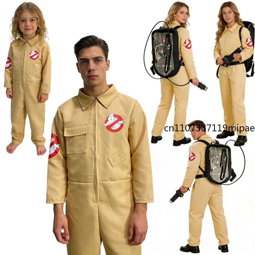 Men Kids Ghost busters Cosplay Costume Proton Pack Accessory Ghostbusters Boys Adult Women Jumpsuit