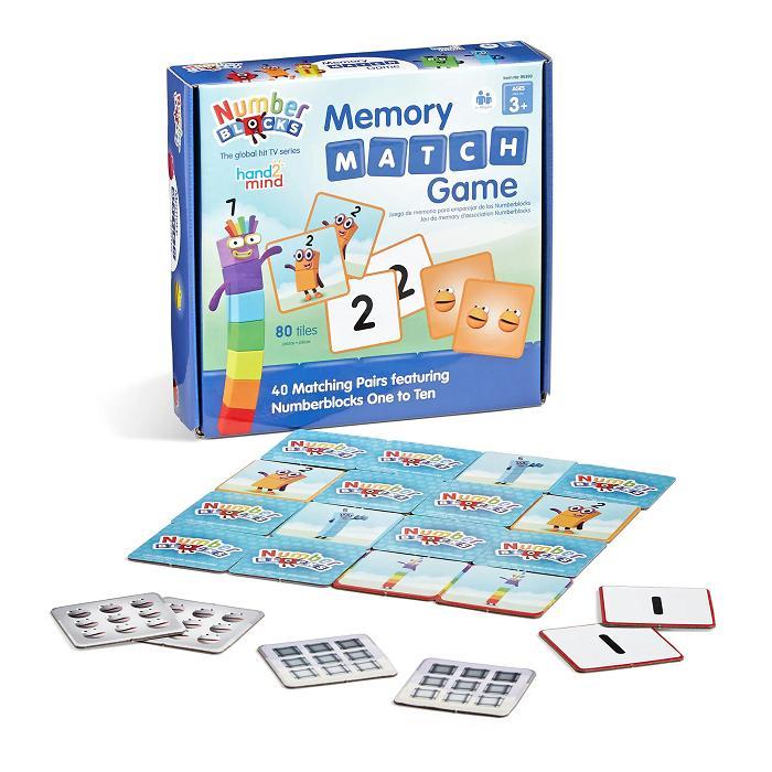 Hand2Mind Numberblocks Memory Match Game Educational Number Matching Game, Permainan Mencocokkan