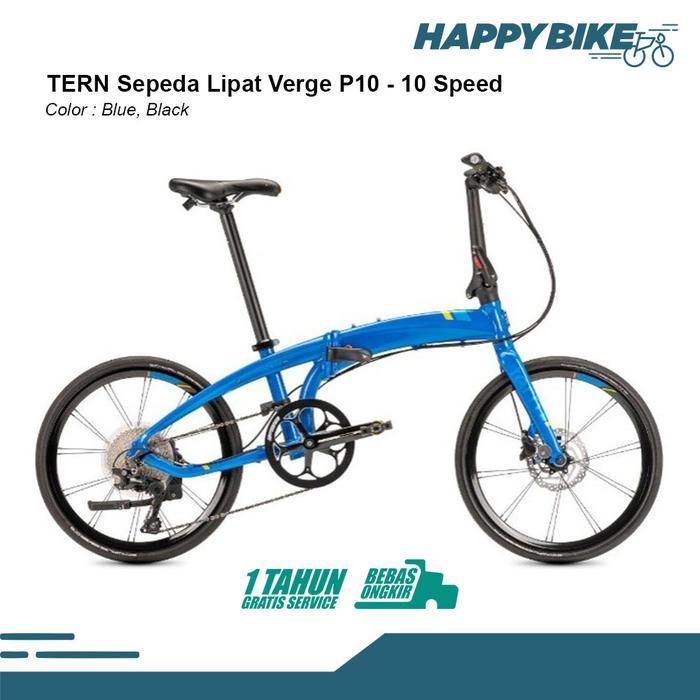 Sepeda Lipat Tern Verge P10 10Speed - Biru