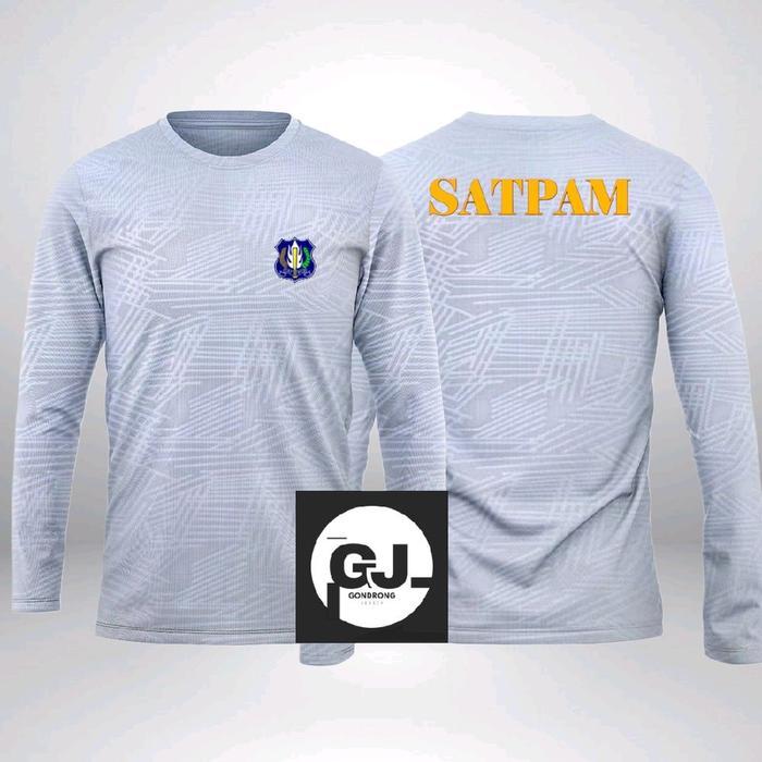 Terbaru Kaos Satpam Lengan Panjang / Baju Jersey Satpam Dryfit Embose / Baju Lapangan Satpam Terbaru