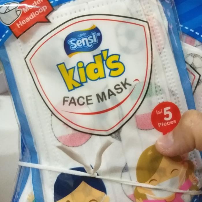 Masker Sensi Kids Face Mask Masker Wajah Anak Model Hijab Earloop Mask