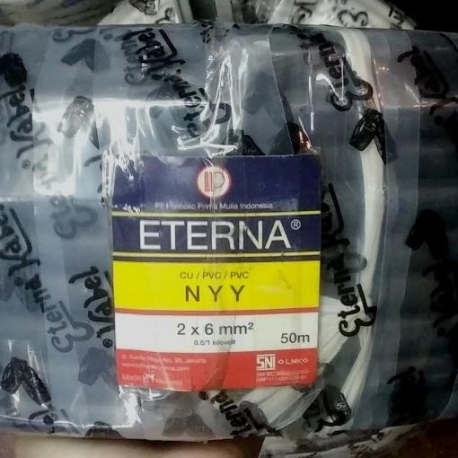 Kabel Listrik Kawat NYY 2x6 2x6mm Eterna @50meter