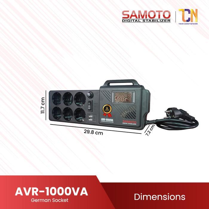 Miralestore- Samoto Stabilizer Relay 1000Va Germany Socket Colokan Stop Kontak Avr Stabiliser Relay
